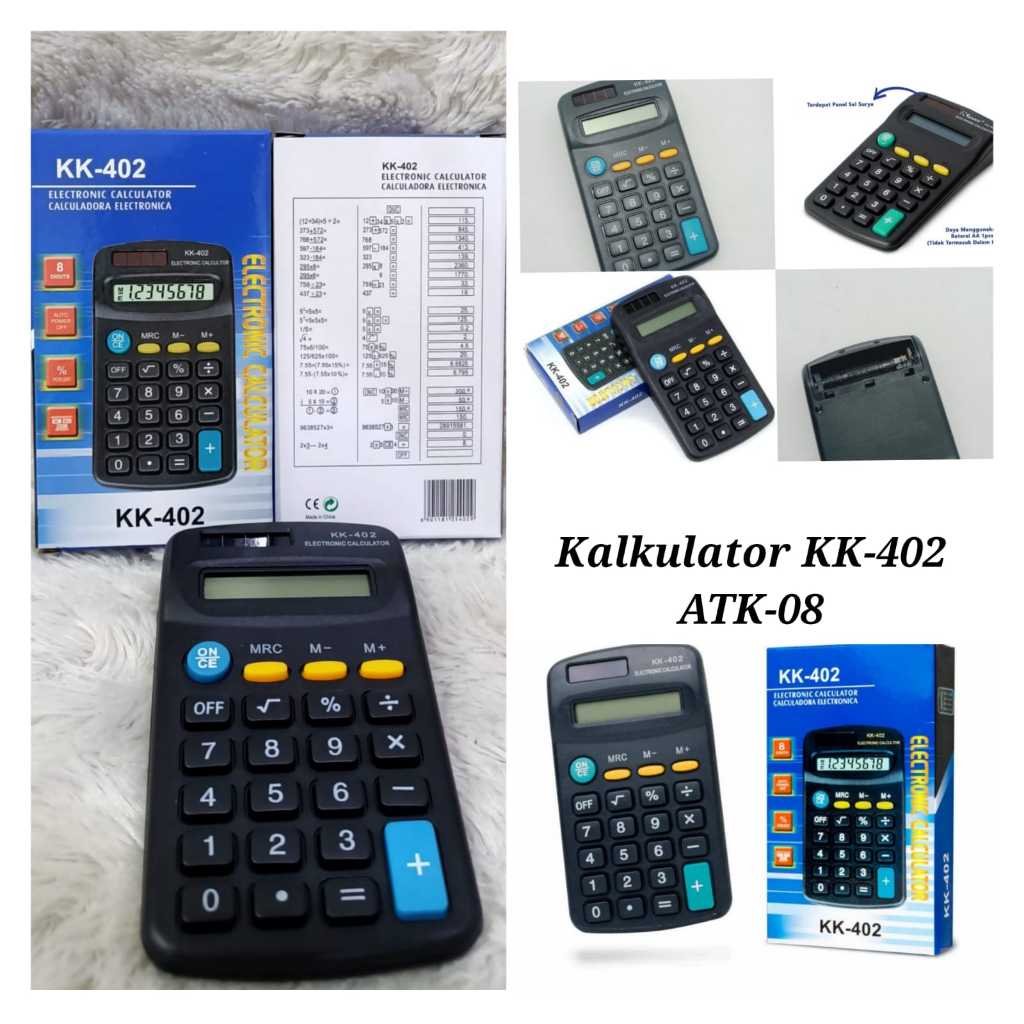

Kalculator KK-402 ATK-08/Calkulator KK-402 8 Digit - Calculator Saku Kecil Mini