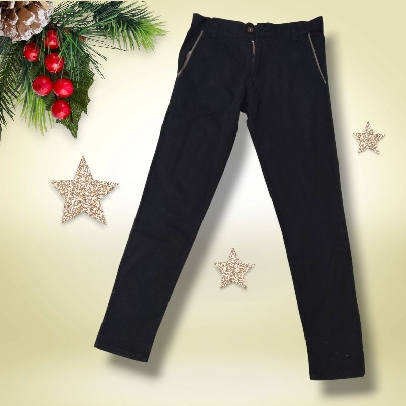 Celana Panjang Wanita Katun Strech | Celana Panjang Hitam Wanita Premium Preloved