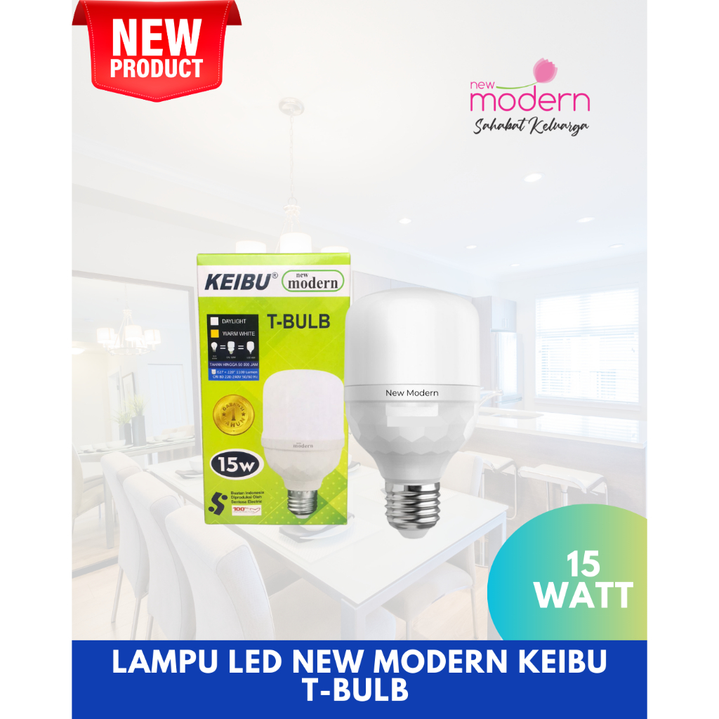 Lampu LED T Bulb 15 Watt New Modern Hemat Listrik