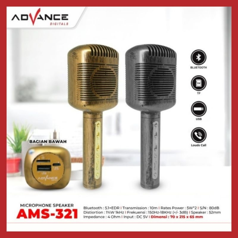 SPEAKER MIC BLUETOOTH ADVANCE AMS-321