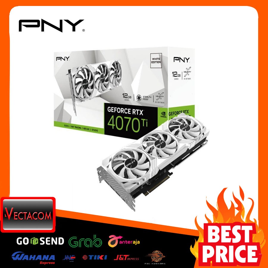 VGA Card PNY GeForce RTX 4070 Ti 12GB LED Verto White Edition