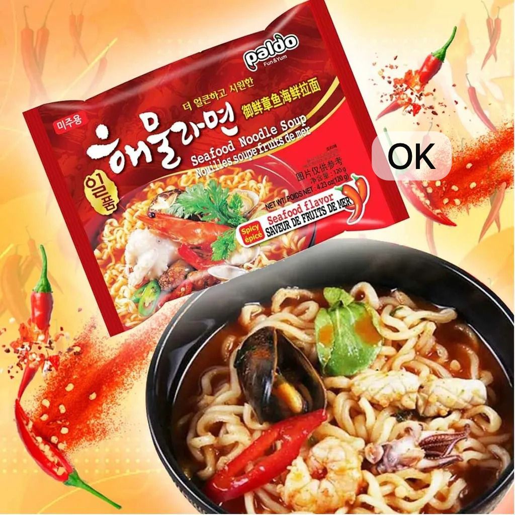 

OK9289 PALDO Spicy Seafood Noodle 120gr / Mie Instan Seafood Pedas / Mie Kuah Pedas Korean Import