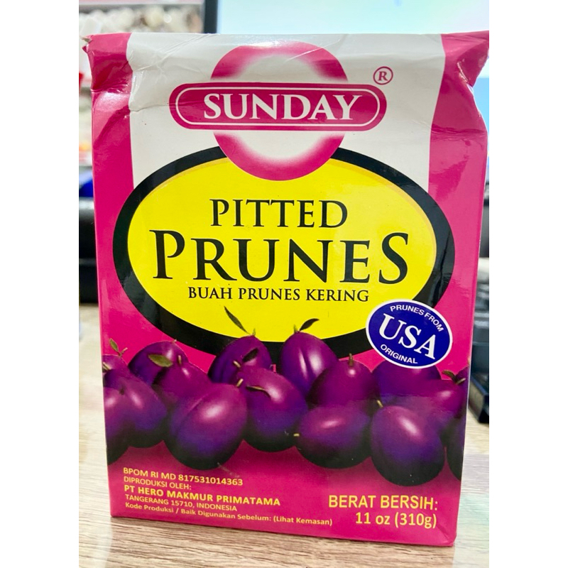 

sunday pitted prunes 310g prunes kering