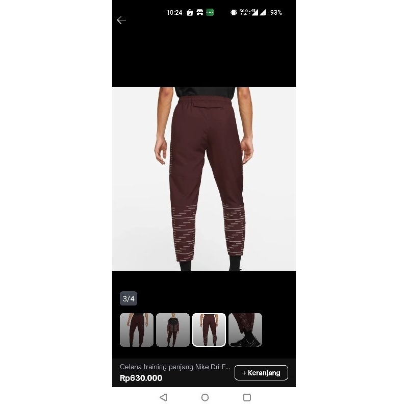 celana panjang lari Nike run division Original bnwt 2024