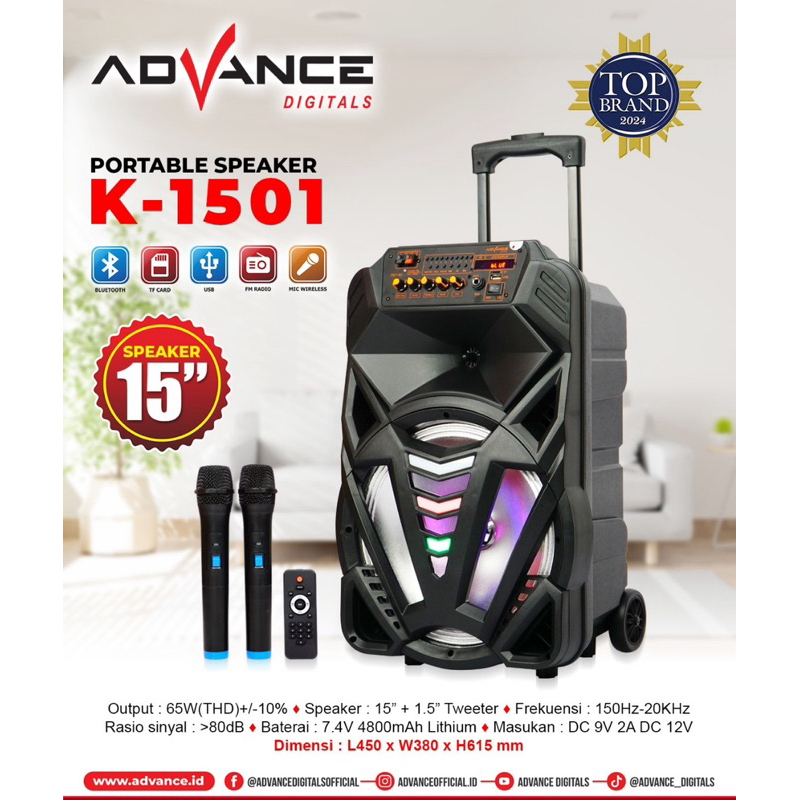 ADVANCE SPEAKER PORTABLE 15 inch