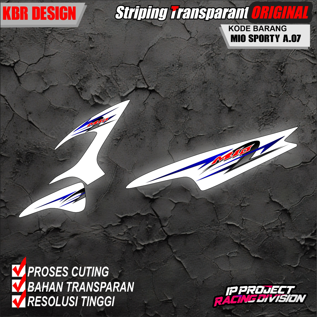 (COD) STIKER STRIPING ORIGINAL MOTOR YAMAHA MIO SPORTY TAHUN 2011 DESAIN HOLOGRAM TRANSPARAN