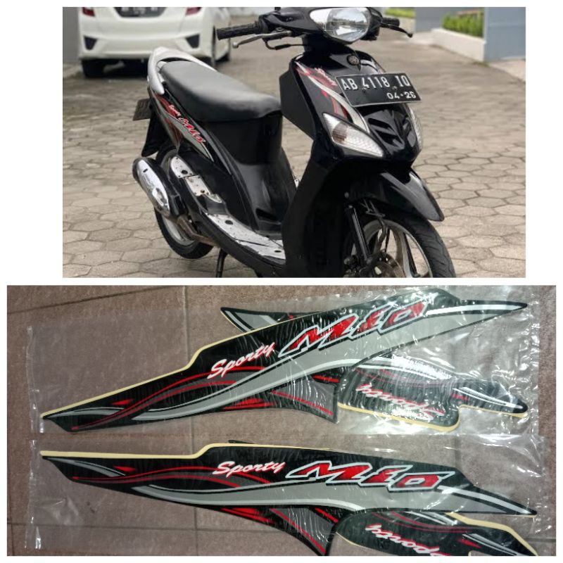 Striping Yamaha Mio Sporty 2005 Hitam / Sticker Mio Sporty Hitam 2005