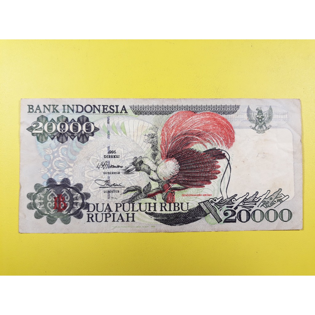 Uang Indonesia 20000 Rupiah Tahun 1995 F (Fine)
