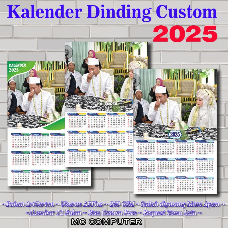

Kalender Custom Foto 2024 Kalender Dinding 2024 plus gantungan eyelet Family