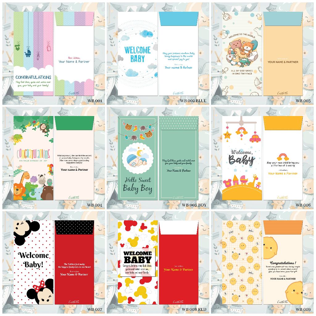 

CLV Custom Angpao Baby Born | Welcoming Gift for Newborn | Welcome Little Baby (WB Collection 1)
