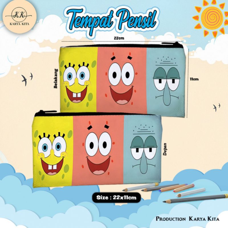 

tempat pensil terlaris karakter anime spongebob kode 08