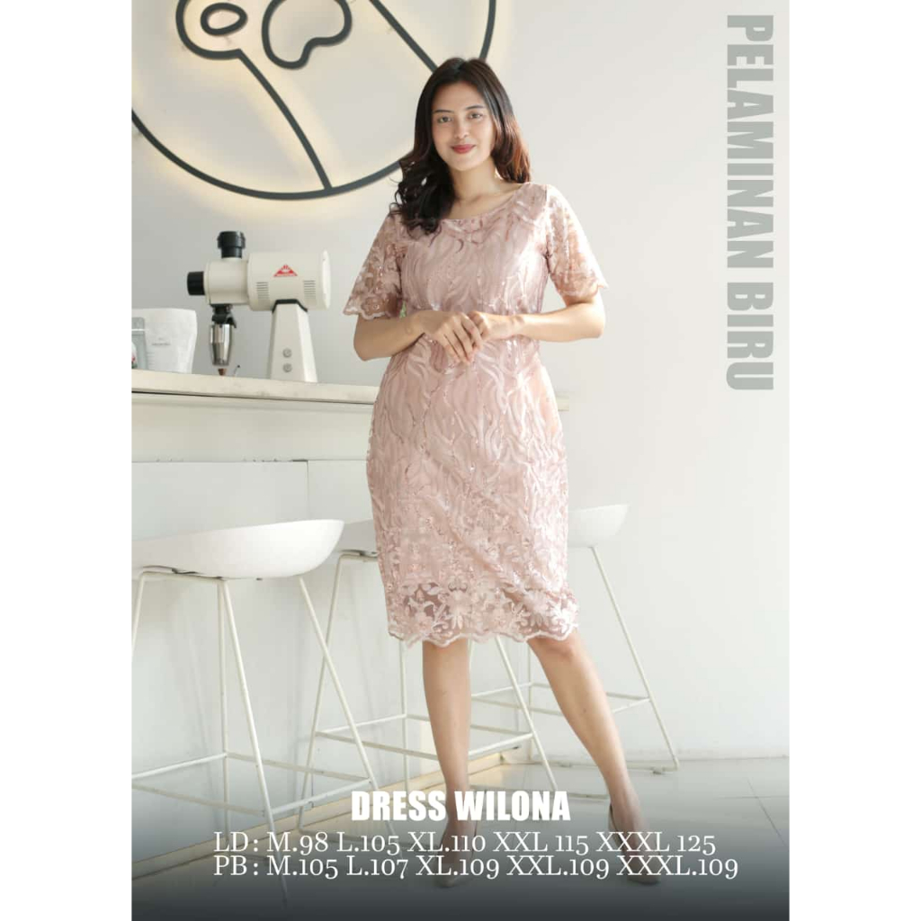 Dress Natal Remaja Tile Gaun Pesta Natal Dress Wanita Remaja Modern