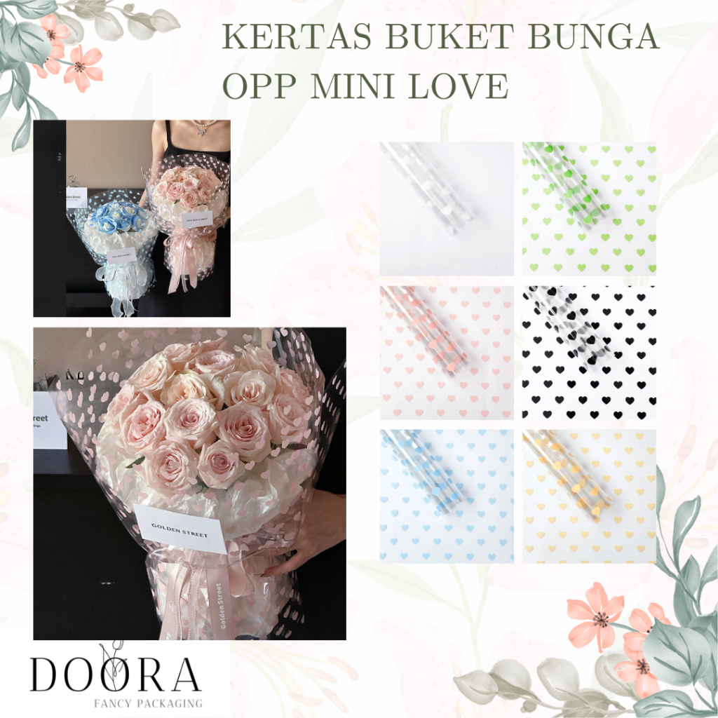 

Kertas Cellophane Buket Bunga OPP Mini Love [20lembar]