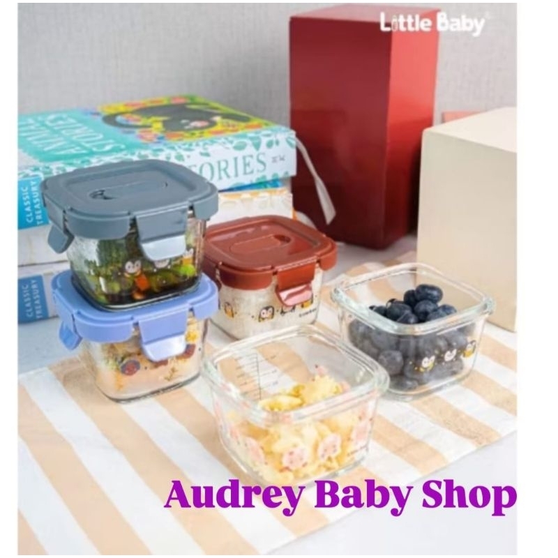 Little Baby Glass Food Container  Borosilicate Glass Container Set 3 pcs 140mL