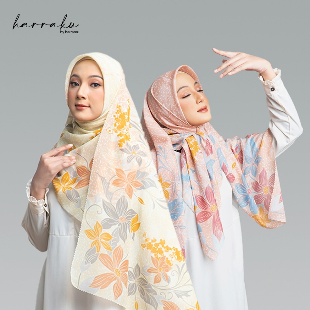 HARRAKU Hijab Voal Printing Segiempat Motif Ameera