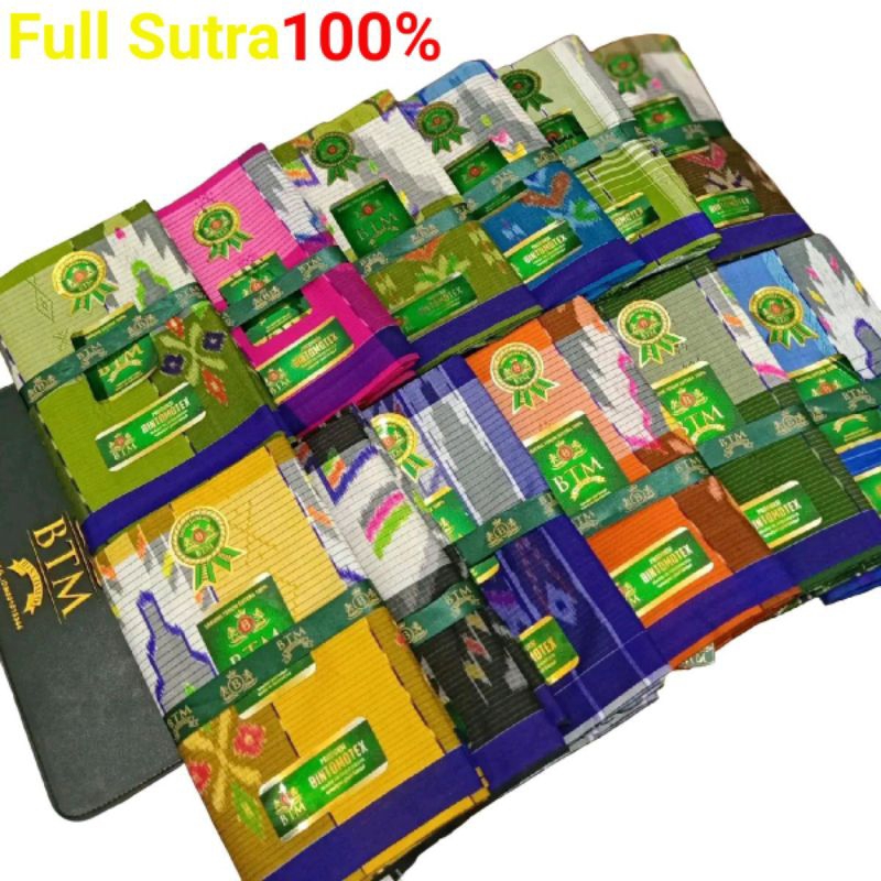 [GRATIS ONGKIR] Sarung BTM Full Sutra motif songket MGT Kembang