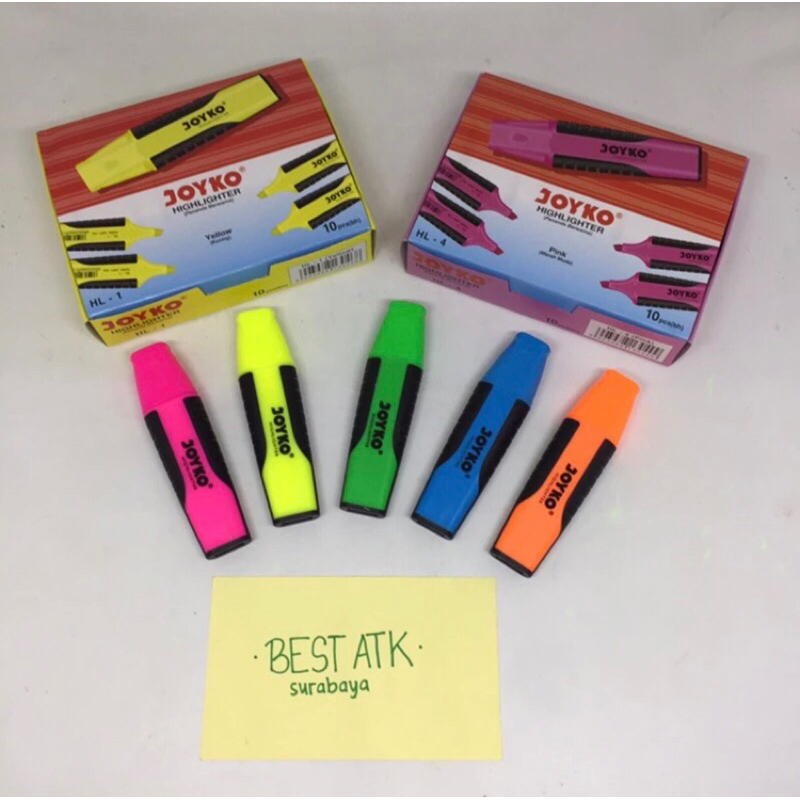 

stabilo / highlighter joyko 10 pilihan warna HL 1 - 10