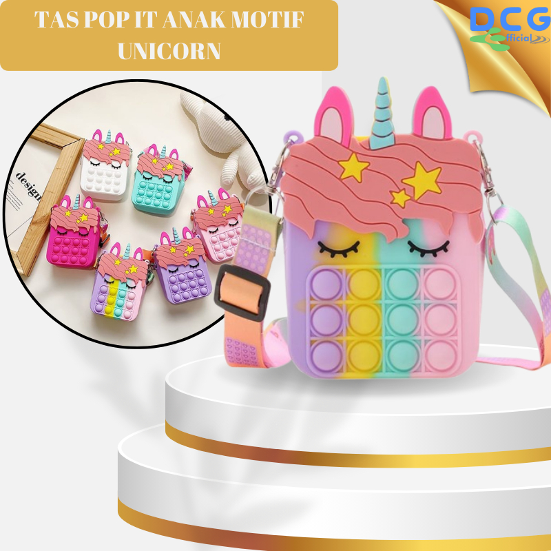 TAS POP IT ANAK MOTIF UNICORN GELEMBUNG SENSORY MAINAN ANAK SIZE KECIL (BUY 1 GET 1)