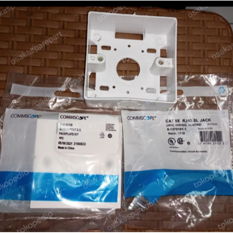 Paket Faceplate + Modular Jack RJ 45 Cat 6