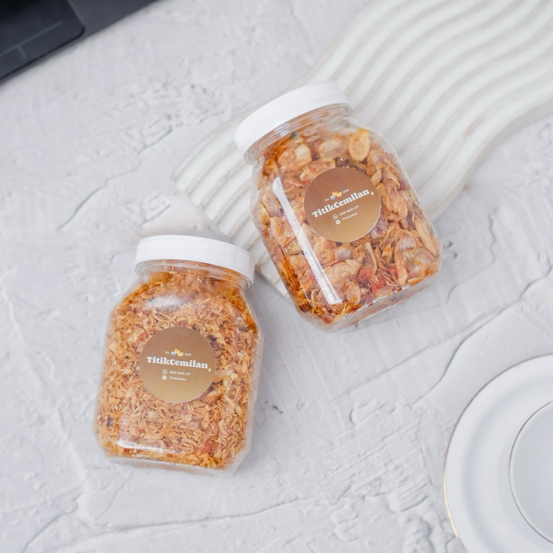 

Bawang goreng sumenep Pedas 130gr Toples Kriuk 100% Asli tanpa tepung