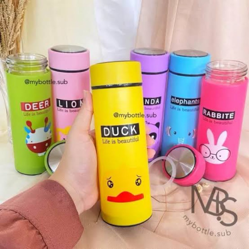 botol kaca animal 500ml