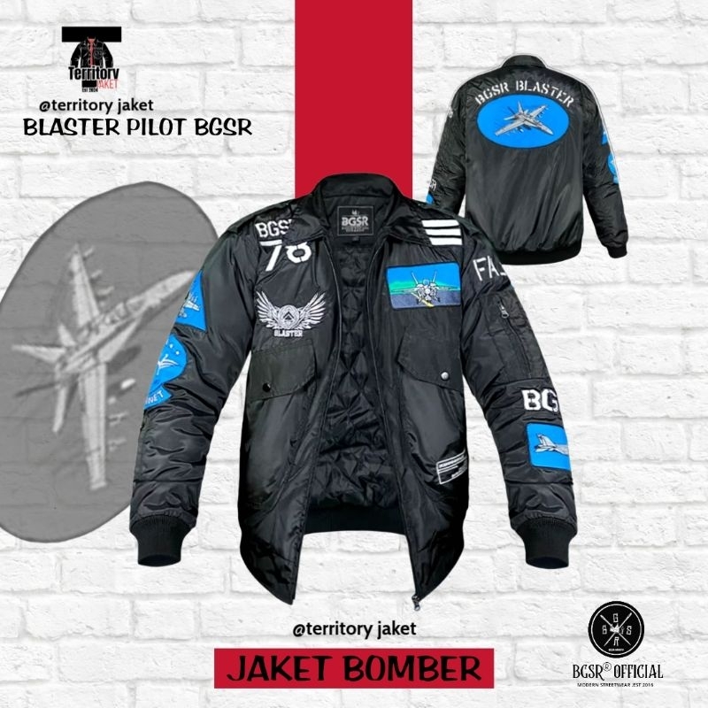 BGSR - Jaket Bomber Pilot Military BGSR / Jacket Bomber Taslan Waterproof /Jaket Bomber pria