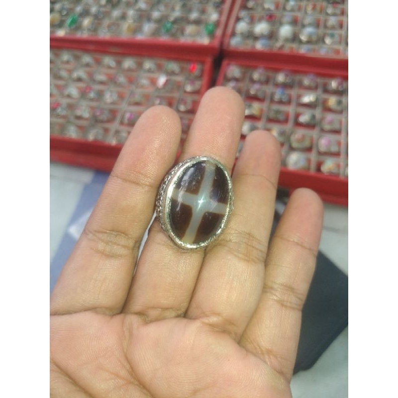 batu cincin natural tapak jalak hitam