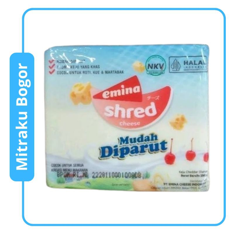 

Keju Emina Shred Ukuran 250 Gram / Pcs