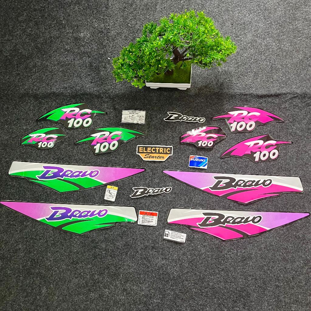 STRIPING COPY ORI RC 100 BRAVO / STICKER STRIPING LIST SUZUKI RC 100 BRAVO V1 114084
