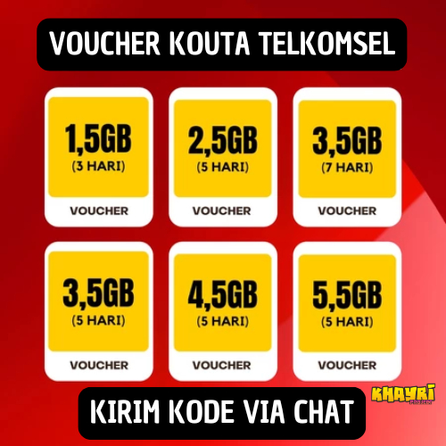 Voucher Kuota Data Telkomsel 1,5GB 2,5GB 3,5GB 4,5GB 5,5GB | Kirim Kode Via Chat