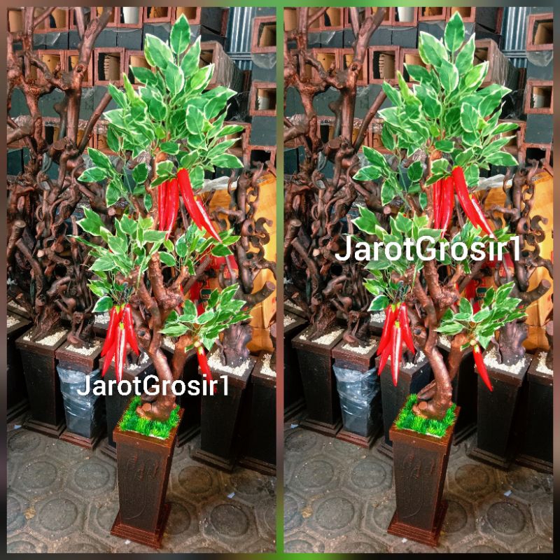 POHON CABAI PLASTIK BESAR // POHON CABE ARTIFICIAL POHON CABE RUANGAN SUDUT // POHON CABE HIASAN RUM