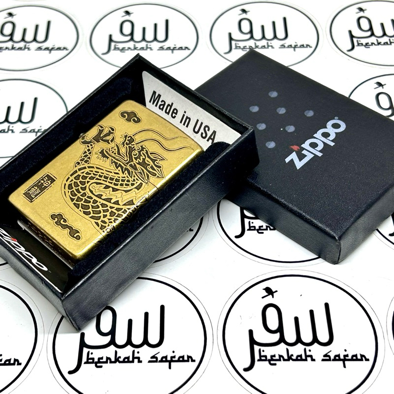 Zippo Gold Vintage The Dragon Of Cloud Engraved Original