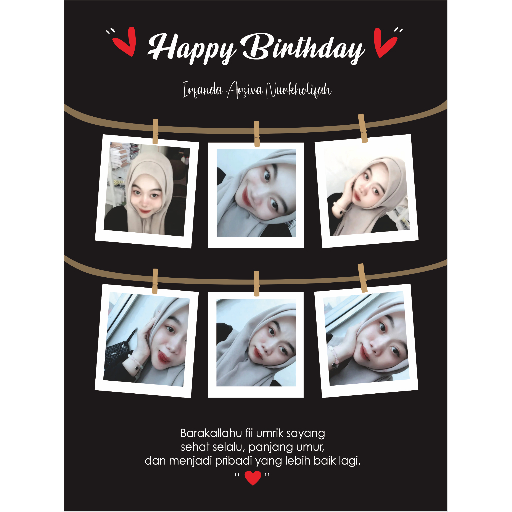 kado ultah atau Gift Ultah / Cetak Foto Plus Bingkai Kaca/ Bingkai Kayu / Cetak Foto 5R sudah termas