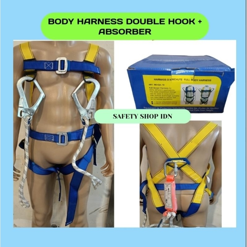 Body Harness Double Hook Besar + Absorber / Body Harness Double Hook + Absober