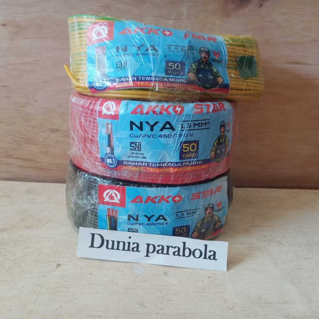 Kabel Extrana/ AKKO STAR NYA 1,5mm kabel engkel NYA 1,5mm Kabel Warna per meter
