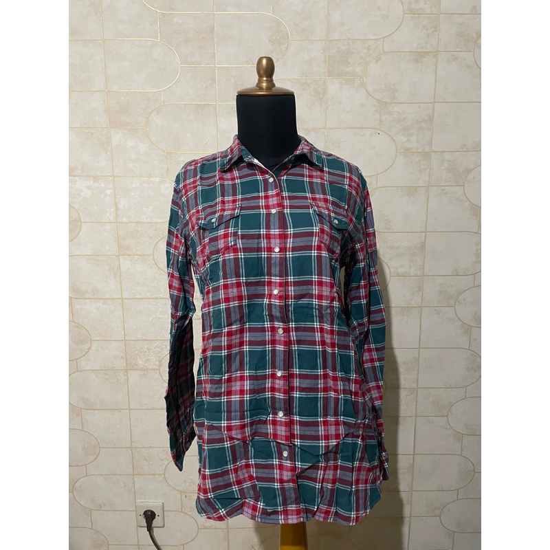 kemeja tartan Hush Puppies second preloved