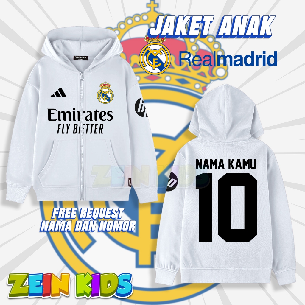 Hoodie Anak Real Madrid / Jaket Anak Real Madrid / Jaket Bola Anak