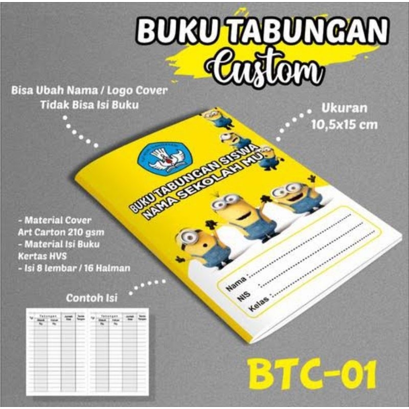

BUKU TABUNGAN CUSTOM