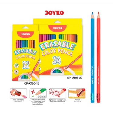 

Joyko - Pensil Warna Joyko Erasable 12 Warna CP-0130-12 - 24 Warna CP-0130-24 - Pensil Warna Bisa di hapus Joyko