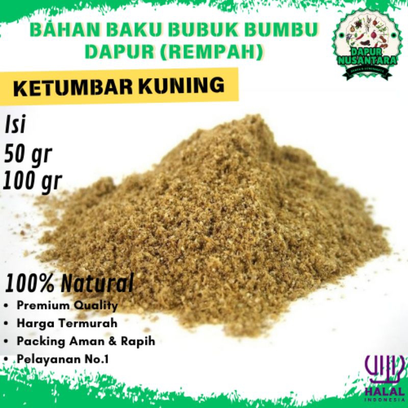 

Bumbu Dapur Bubuk (KETUMBAR KUNING BUBUK) Rempah Lengkap Murah Grosir Alami Natural 100% Penyedap Rasa Masakan Halal Premium Quality