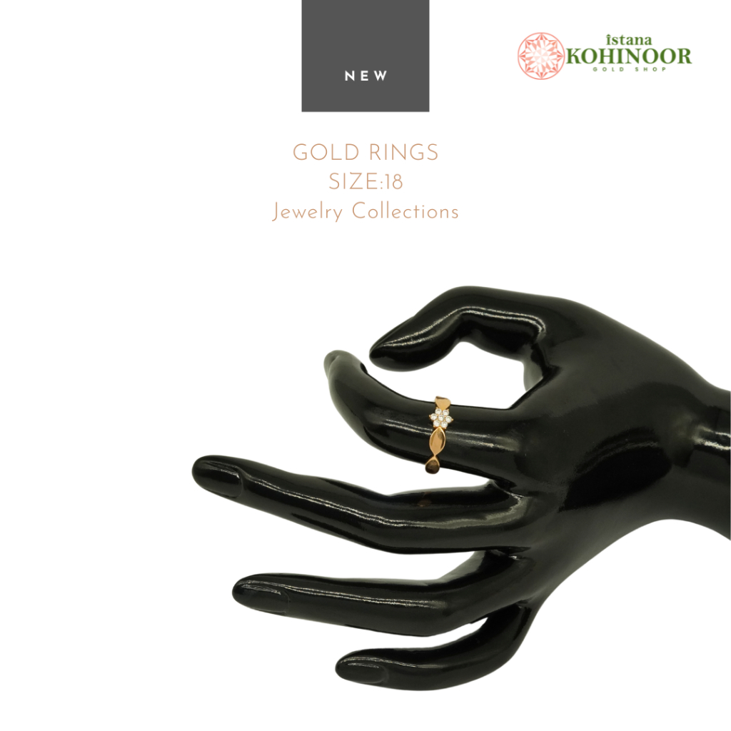 KOHINOOR EMAS CINCIN RING GOLD 16K VARIASI PERMATA SIZE 18