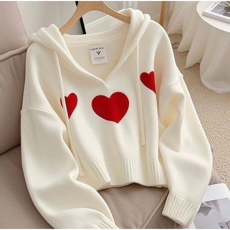Sweater Hoodie Crop Lucu Wanita - THREELOVE Hoodie Crop Lucu Korean Style - Jaket Hoodie Crop Korea 