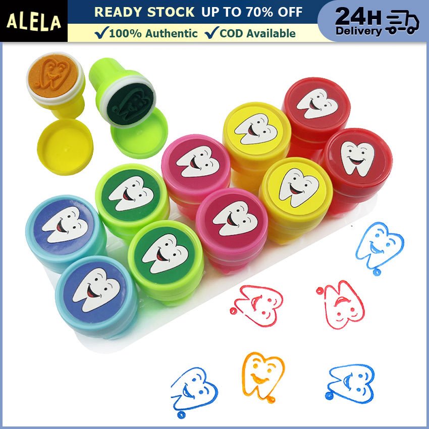 

Mainan Stempel Gigi Kartun Tooth Smile Face Stempel Stamp Cap Anak isi 10 Pcs