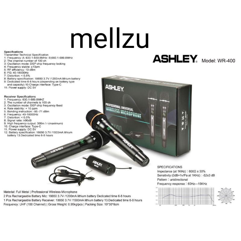 Mic Wireless Ashley WR 400 Original