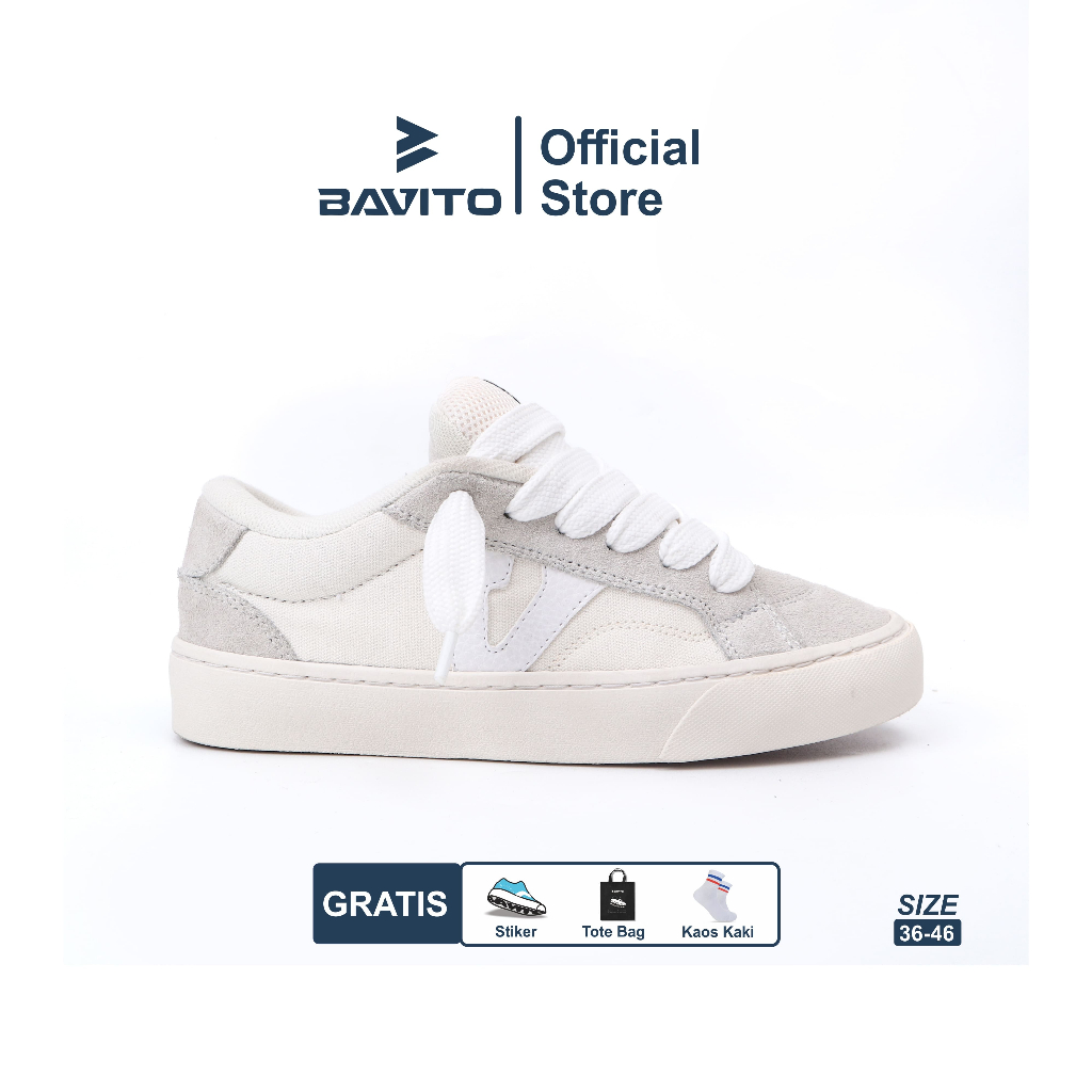 Bavito 37-46 Rakata Off White - Sepatu Sneakers Casual