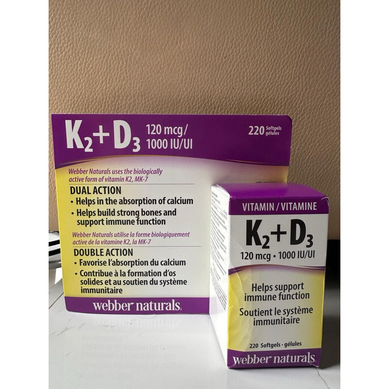 Vitamin K2 + D3 120 mcg/1000 IU Webber Naturals