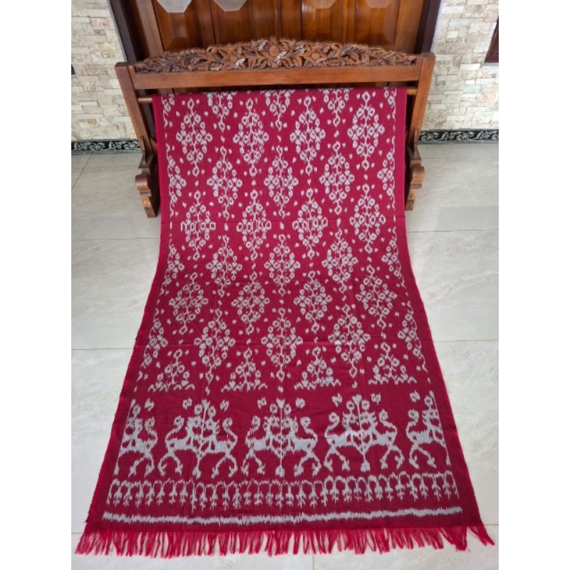 KAIN TENUN ETNIK NUSANTARA, KAIN TENUN BLANKET TRADISIONAL TROSO JEPARA TERBARU MERAH, KAIN BATIK TE