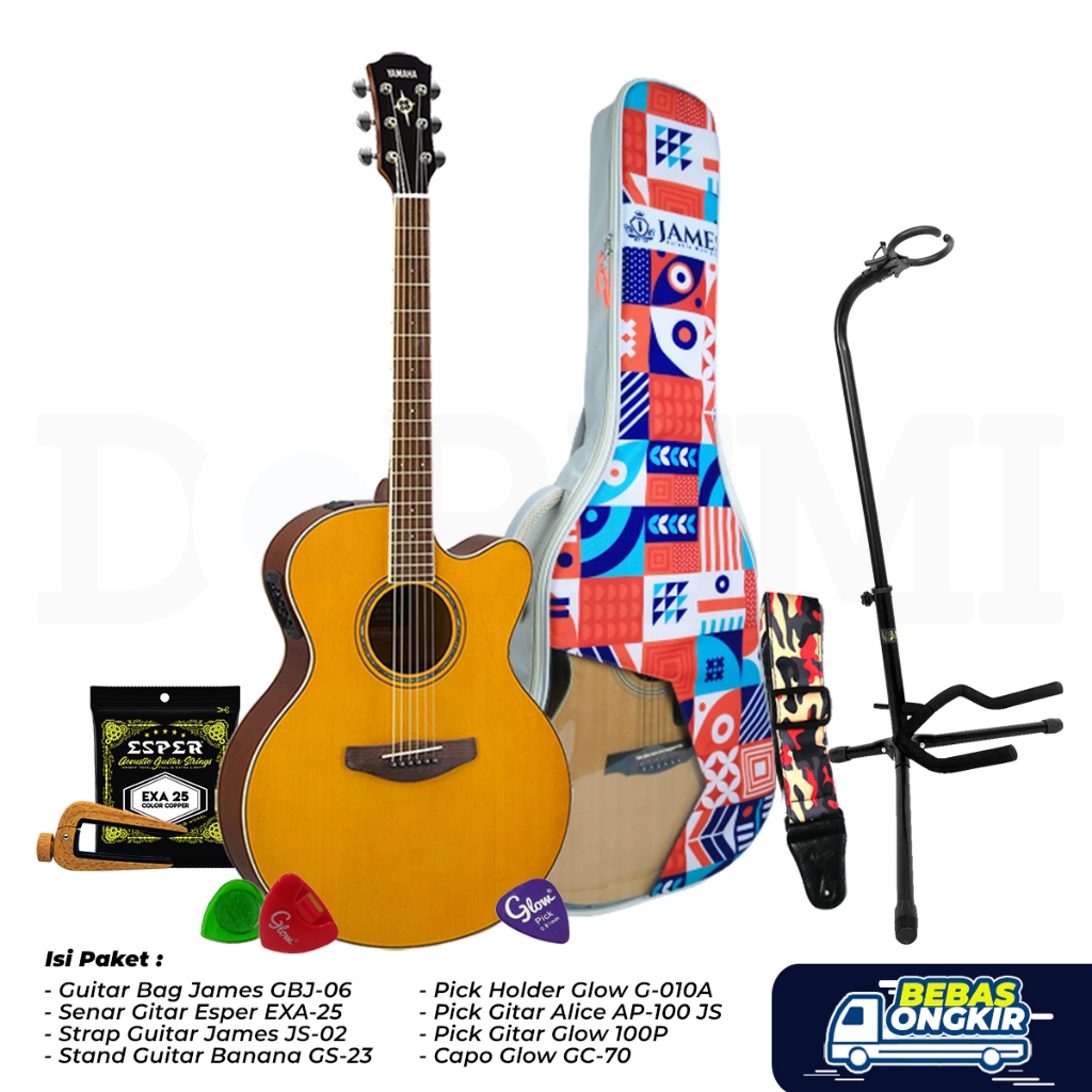 Paket Gitar Yamaha Fancy CPX 600 / CPX600 / CPX-600