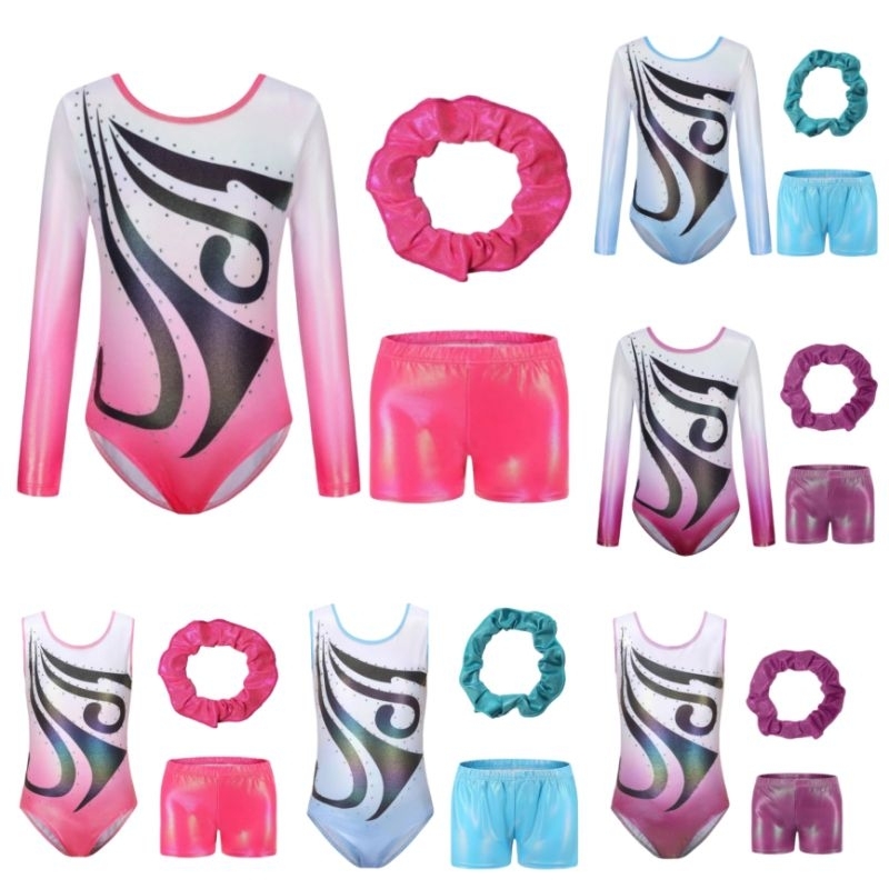 Little Qey Leotard Gymnastic LT106 Baju Senam Gymnastic Anak Perempuan Lengan Panjang dan Pendek Rea