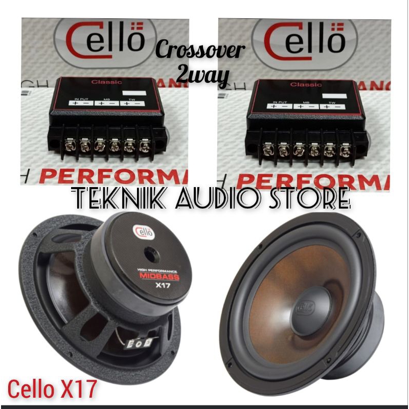 Speaker Midbass Cello X17 Include Crossover 2Way Classic